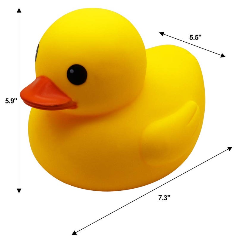 Happy Trees Duck Bath Toy Large Bath Duck Squeak Rubber Duck Baby Shower, 7 Inches - Image 4